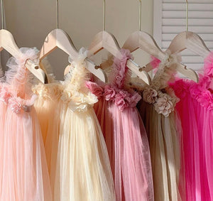 Florence Floral Birthday Tulle Dress (pre order) - Fox Baby & Co
