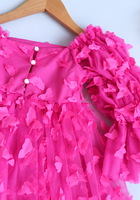Load image into Gallery viewer, Flowergirl Butterfly Wonderland Long Sleeve Luxe Tulle Dress - Pink
