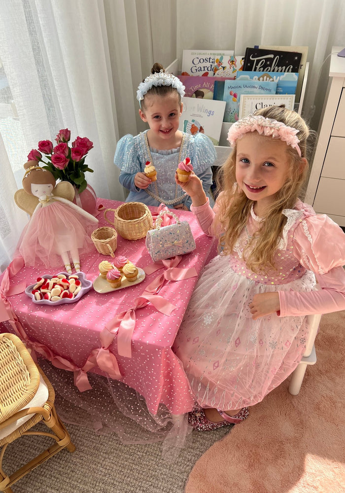 Aurora Lace Pink Princess Long Sleeve Party Dress Costume & Cape - Fox Baby & Co