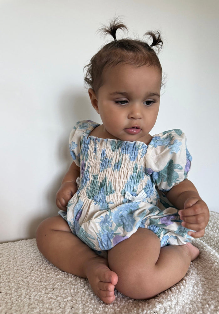 Baby Girls French Flora Puff Romper - Fox Baby & Co