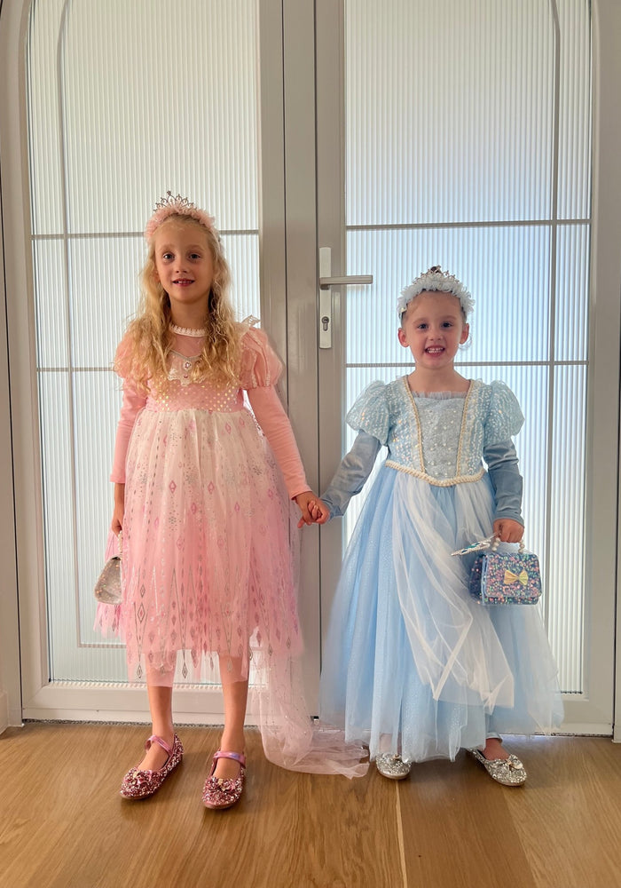 Aurora Lace Pink Princess Long Sleeve Party Dress Costume & Cape - Fox Baby & Co