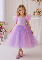 Load image into Gallery viewer, Purple Sparkle Unicorn Princess Party Dress Costume
