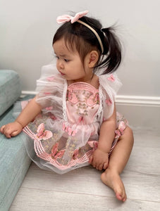 Whimsical Pink Butterfly Romper & Bow Headband - Fox Baby & Co