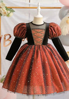 Load image into Gallery viewer, Witch Halloween Long Sleeve Long Sleeve Dress Costume with bag - Orange - Fox Baby &amp; Co
