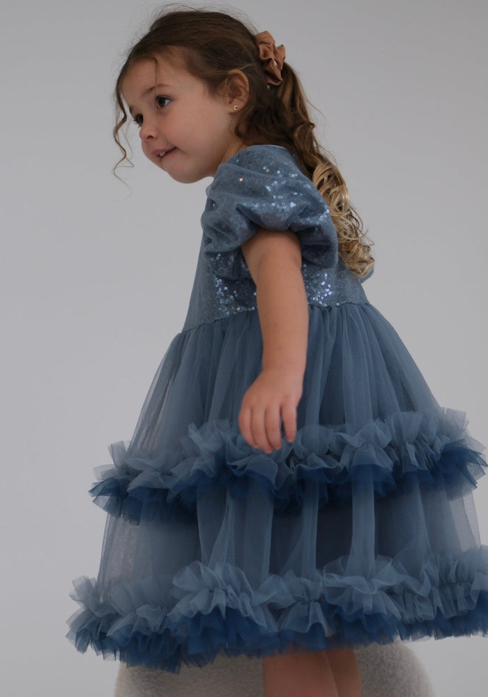 Kid little girl Fairyland Birthday Tulle Dress - Blue - Fox Baby & Co