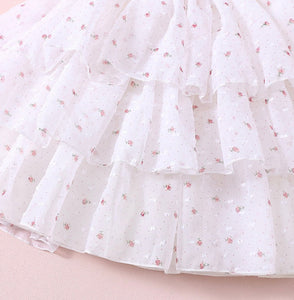Kids little girls Rosie Floral Luxe Party Dress - White (pre order) - Fox Baby & Co