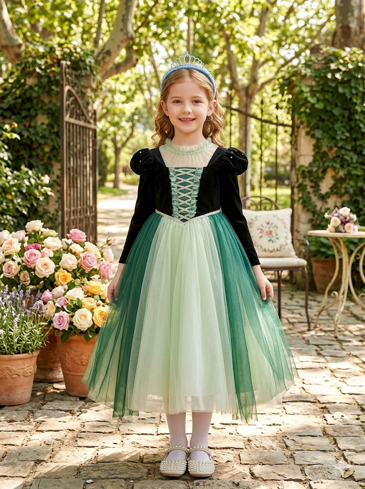 Anna Princess Party Long Sleeve Dress Costume - Fox Baby & Co