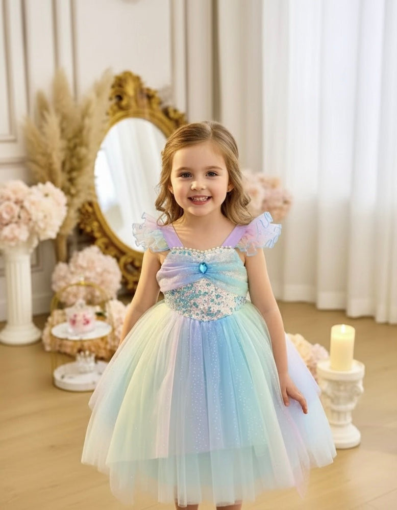 Shimmer Rainbow Mermaid Princess Party Dress - Fox Baby & Co