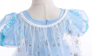 Snow Queen Princess Birthday Party Dress Costume with cape