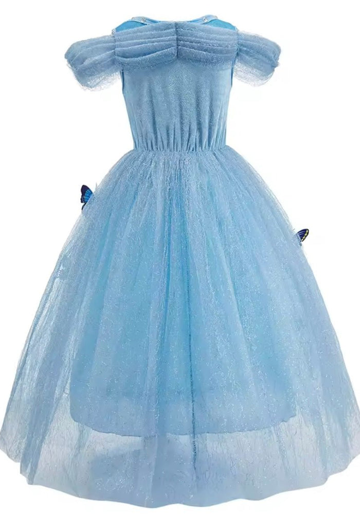 Blue Cinderella Butterfly Princess Party Dress Costume & Jewellery Set - Fox Baby & Co