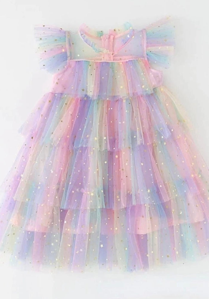 Enchanted Tulle Princess Tulle Birthday Dress Pink Rainbow - Fox Baby & Co