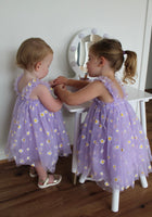 Load image into Gallery viewer, Kids little girl Arabella Daisy Tulle Dress - Purple
