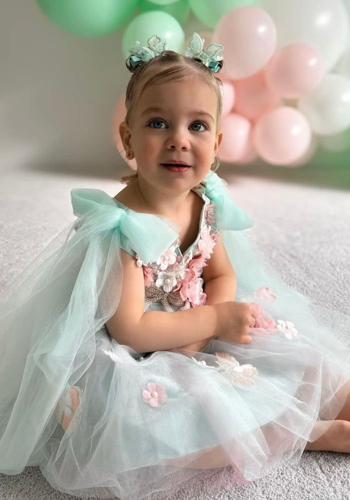 Primrose Butterfly Luxe Little Girls Tulle Dress - Mint (pre order) - Fox Baby & Co
