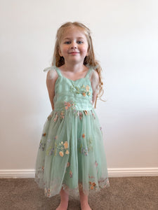 Birthday Tulle Frill Dress - Mint Floral