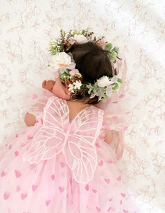 Pixie Butterfly Tulle Dress - Pink Hearts (pre order)