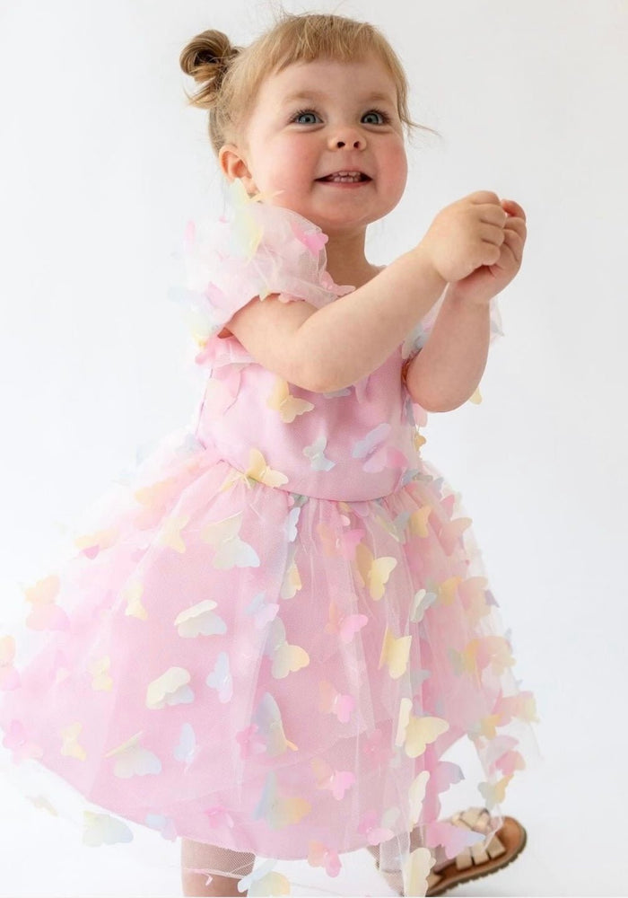 Kids girls Whimsical Butterfly Rainbow Luxe Tulle Dress (pre order) - Fox Baby & Co