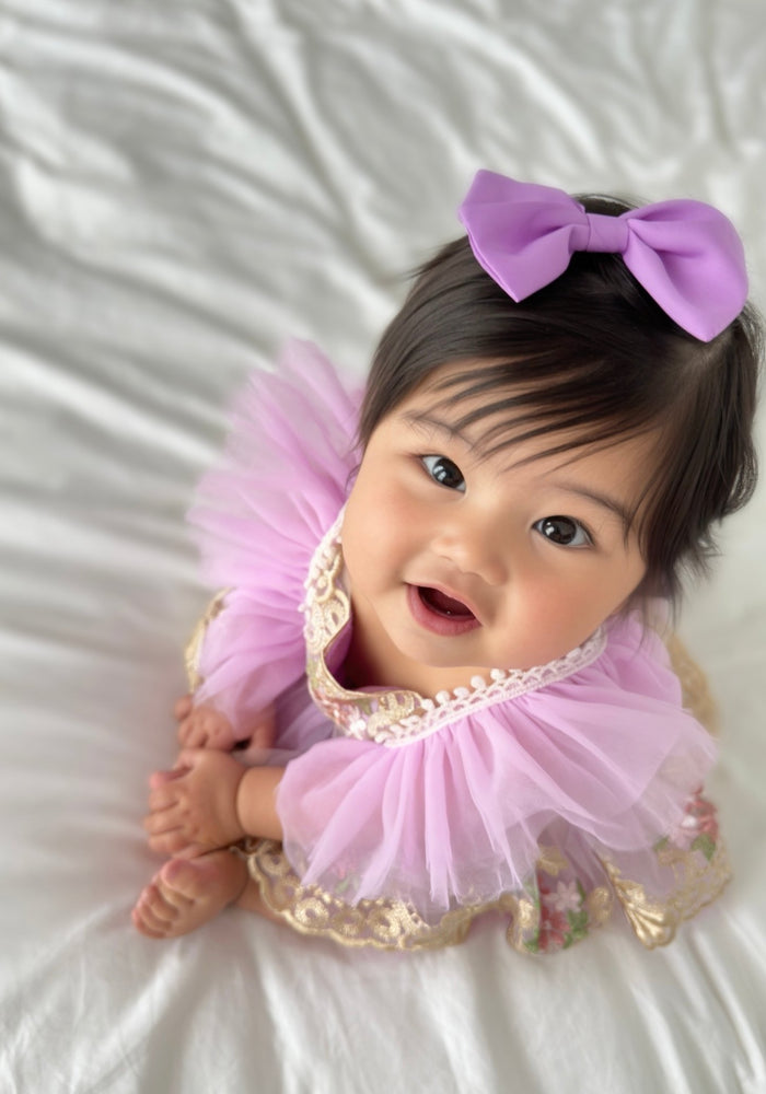 Vintage Floral Tutu Birthday Romper - Lilac - Fox Baby & Co