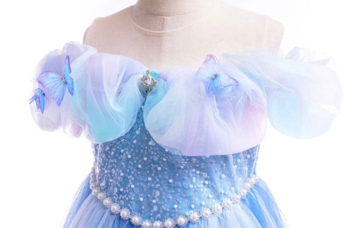 Blue Whimsical Princess Luxe Party Dress (pre order) - Fox Baby & Co