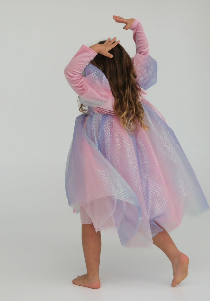 Classic Mermaid Princess Birthday Long Sleeve Party Dress Costume - Fox Baby & Co