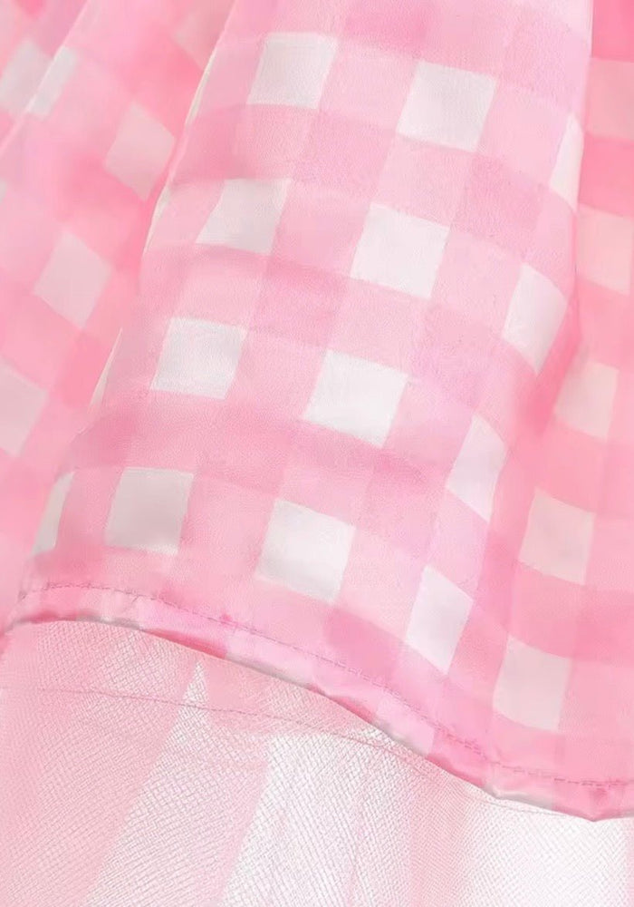 Kid little Girls Pink Gingham Barbie Party Dress - Fox Baby & Co