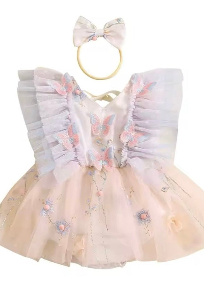 Whimsical Dreamy Butterfly Romper & Bow Headband (pre order) - Fox Baby & Co