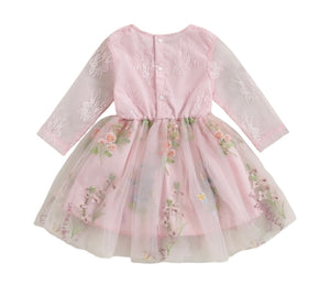Enchanted Garden Tulle Long Sleeve Lace Dress (pre order)