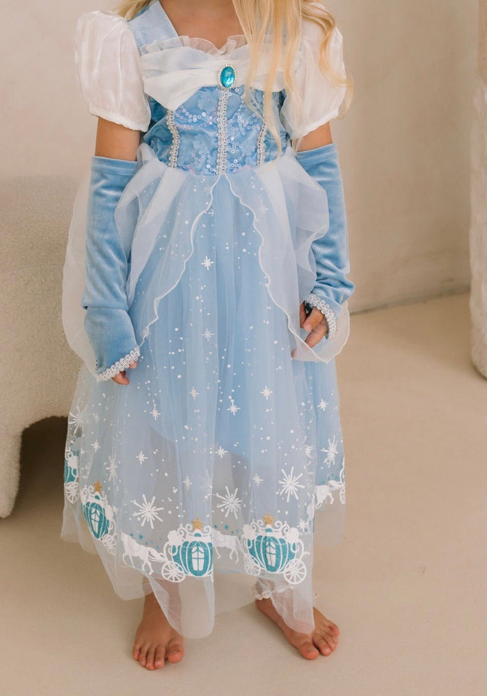 Enchanted Snow Princess Birthday Party Dress Costume with gloves - Fox Baby & Co