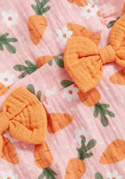 Load image into Gallery viewer, Easter Bunny Carrot Bow Frill Romper &amp; Bow (pre order) - Fox Baby &amp; Co
