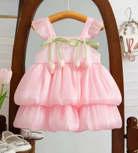 Spring Tulip Puff Frill Dress (pre order)