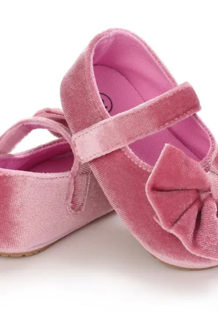 My First Christmas Baby Pink Velvet Shoes (pre order) - Fox Baby & Co