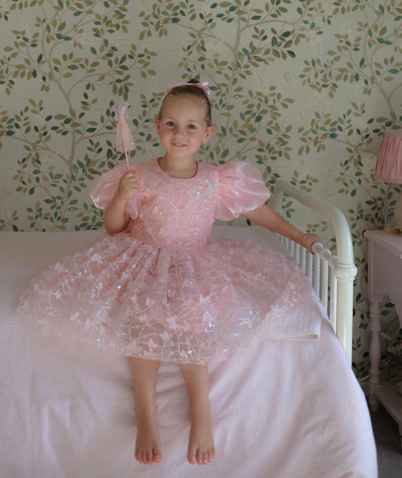 Kids girl Harper Butterfly Sparkle Tulle Dress - Pink - Fox Baby & Co