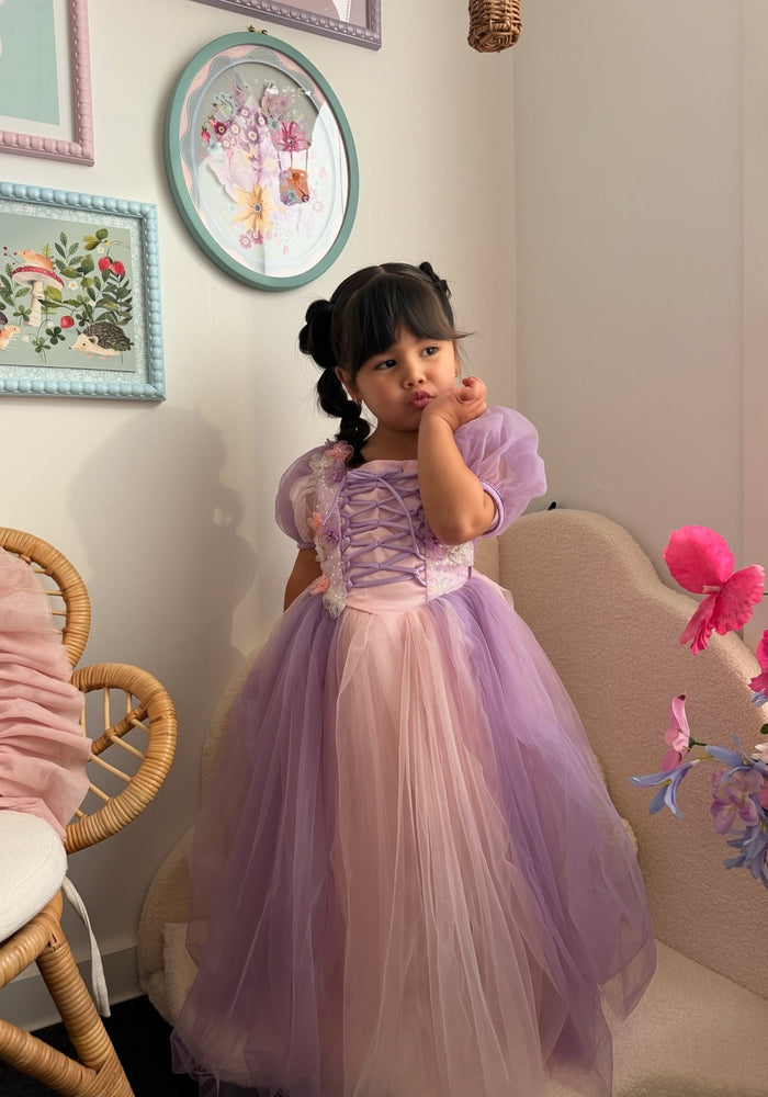 Whimsical Rapunzel Floral Luxe Princess Dress 💜🌸 (limited edition) - Fox Baby & Co