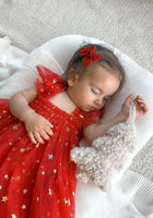 Load image into Gallery viewer, Christmas Stars Little Girls Tulle Dress - Red - Fox Baby &amp; Co
