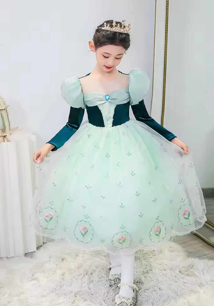 Enchanted Anna Princess Long Sleeve Birthday Party Dress Costume (Pre order) - Fox Baby & Co