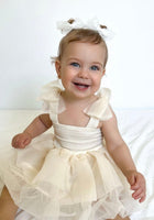 Load image into Gallery viewer, Little girl Mirabelle Tutu Birthday Dress - Ivory - Fox Baby &amp; Co
