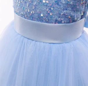 Pre order- Kid little girl Sapphire Sparkle Princess Birthday Dress