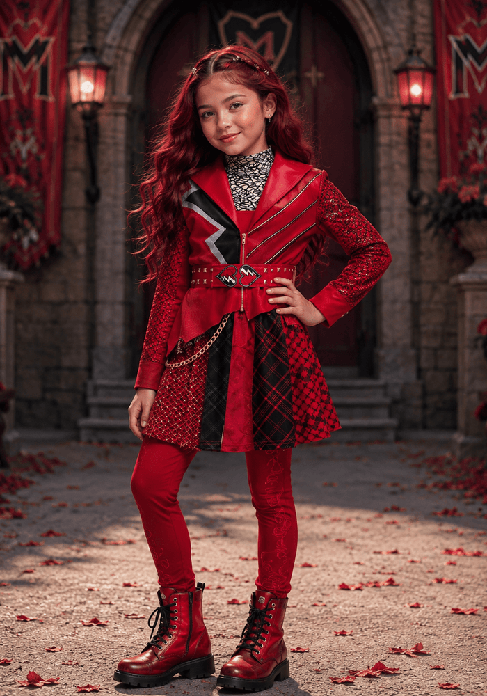 Descendants Inspired Princess Red Heart Girl Costume Set