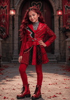 Load image into Gallery viewer, Descendants Inspired Princess Red Heart Girl Costume Set
