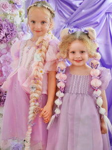 Violet Rapunzel Princess Puff Sleeve Party Dress Costume - Fox Baby & Co