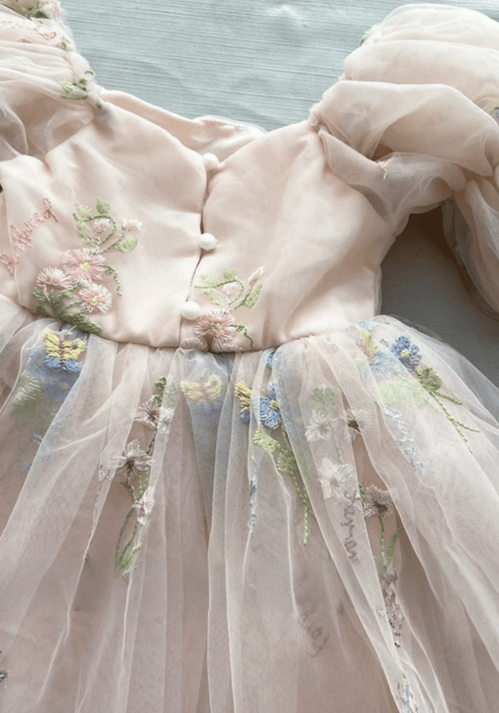 Flowergirl Fairy Wonderland Long Sleeve Luxe Tulle Dress - Pink (pre order) - Fox Baby & Co