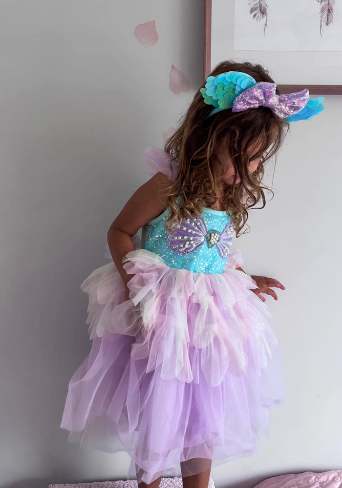 Rainbow Mermaid Luxe Princess Birthday Party Dress - Fox Baby & Co