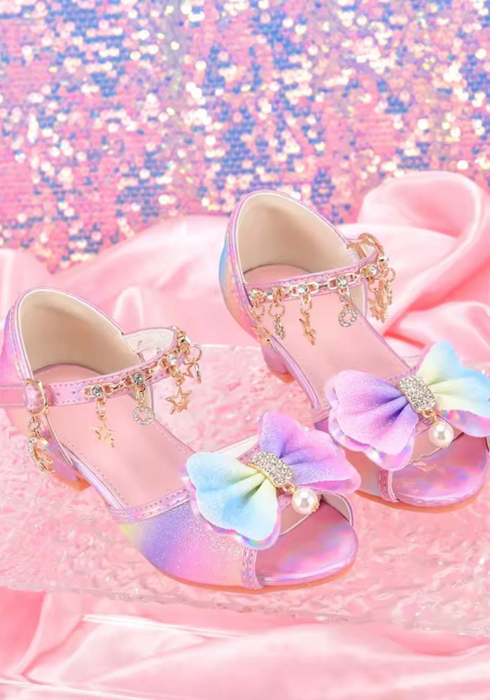 Rainbow Little Girls High Heel Princess Birthday Girl Shoes - Fox Baby & Co