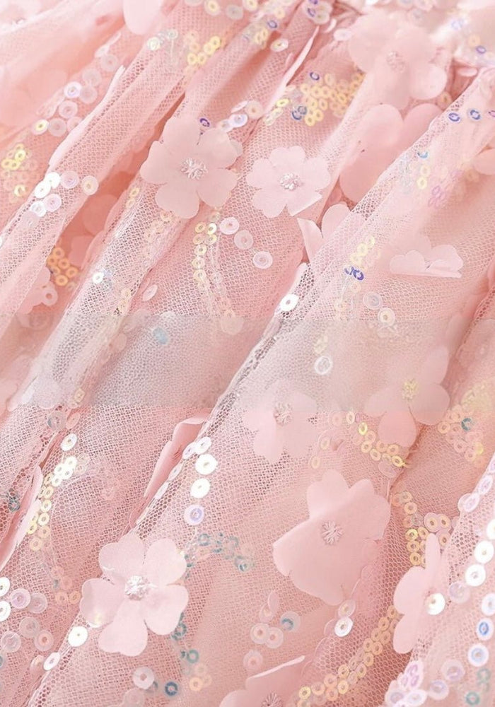 Kids girls Tea Party Sparkle Tulle Dress - Blush Pink - Fox Baby & Co
