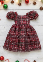 Load image into Gallery viewer, Kids girls Christmas Luxe Puff Tulle Dress - Sparkle Gingham - Fox Baby &amp; Co
