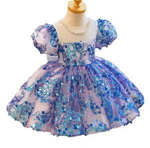 Kids girls New Mermaid Luxe Sequins Tulle Dress - Sapphire Blue (pre order) - Fox Baby & Co
