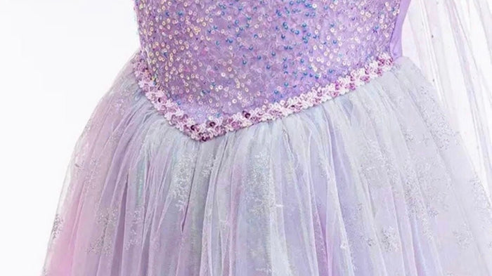 Purple Shimmer Princess Party Dress Costume with cape - Fox Baby & Co