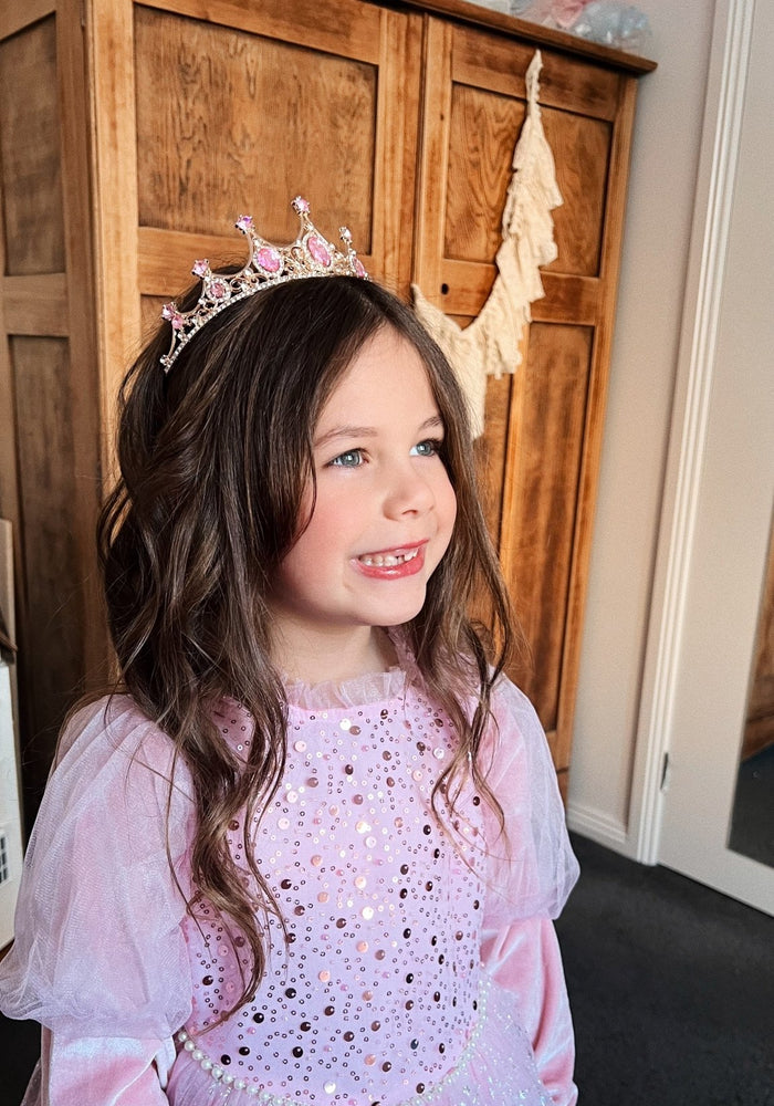 Aurora luxe Sparkle Princess Long Sleeve Party Dress - Pink - Fox Baby & Co
