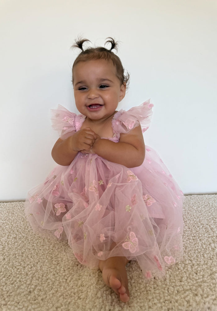 Whimsical Butterfly Fairy Tulle Birthday Dress - Pink - Fox Baby & Co