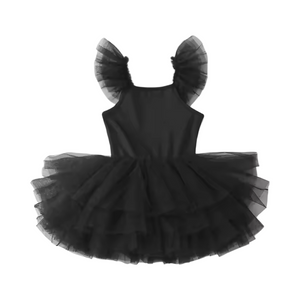 Luxe Ballerina Sparkle Tulle Tutu Leotard - Black