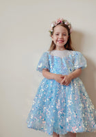Load image into Gallery viewer, Kids girls Mermaid Luxe Sequins Tulle Dress - Blue (pre order)
